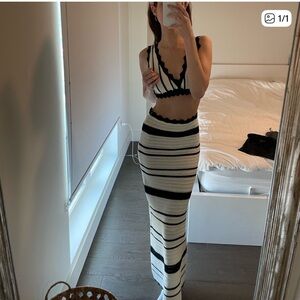 Meshki Black and White top/skirt set